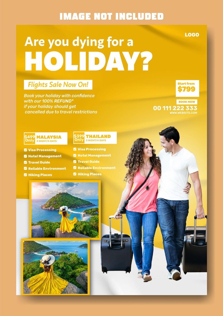Vector travel and tours adventure poster template design