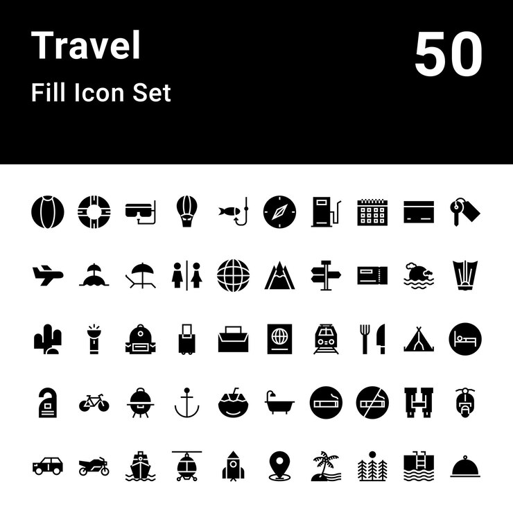 Travel Fill Icon Set