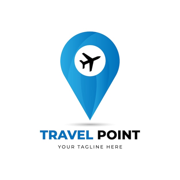 Travel point logo design vector template
