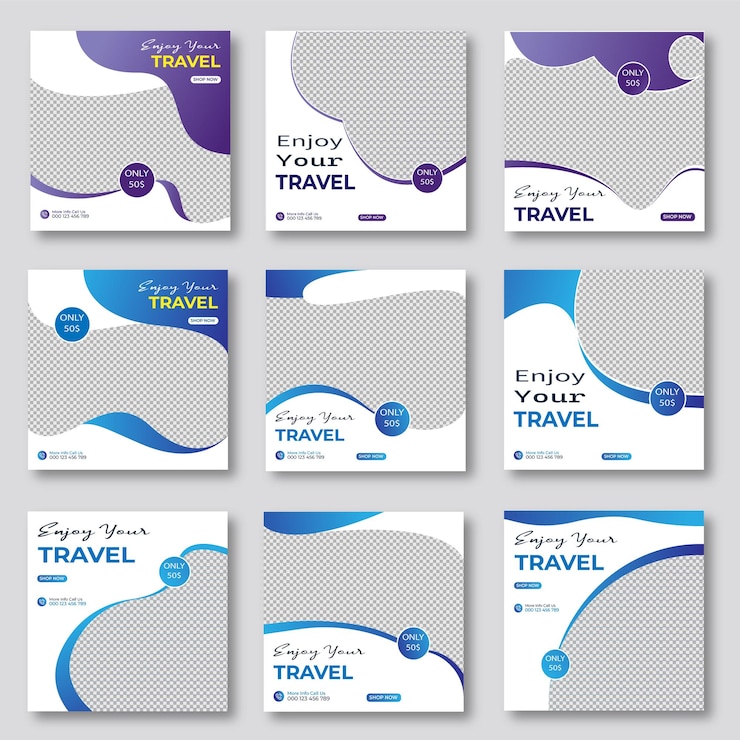 Vector travel social media and instagram post template