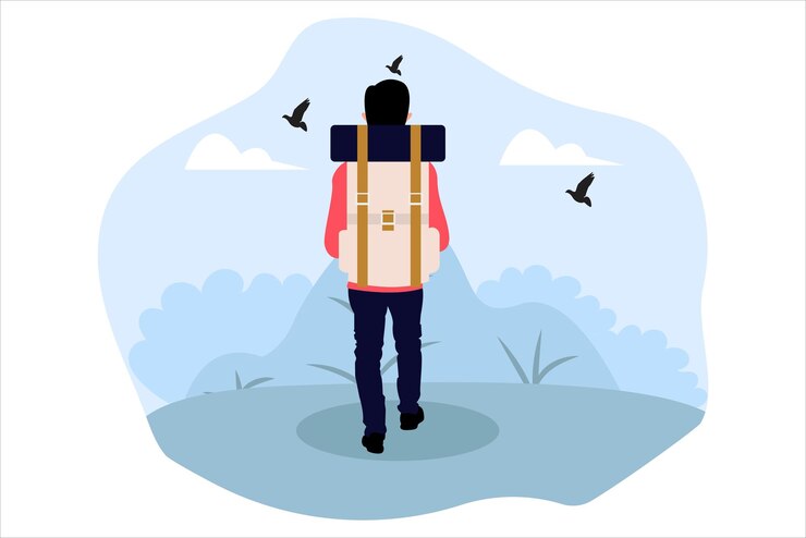Vector traveling people flat illustration design