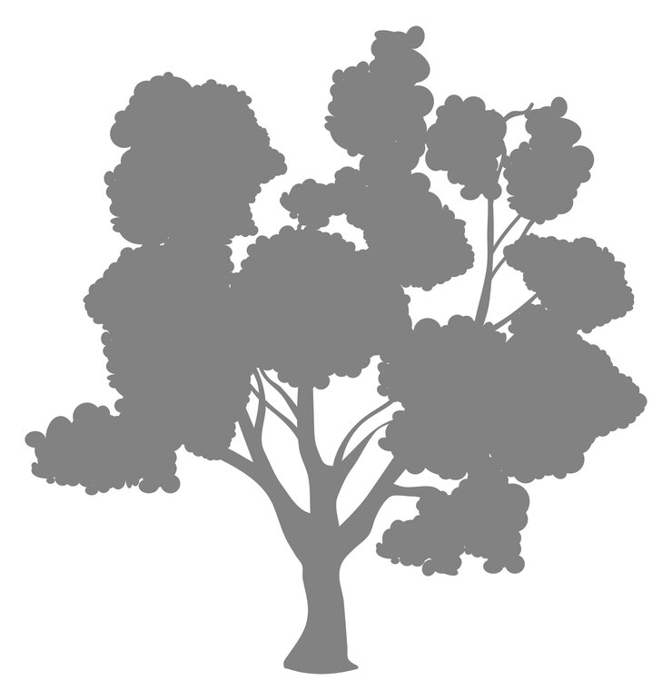 Vector tree silhouette natural forest plant park symbol isolated on white background