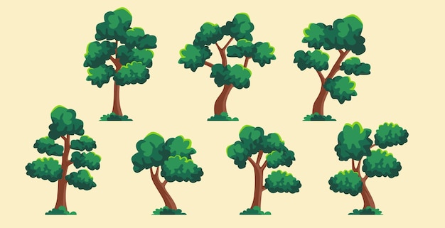 tree vector illustration collection