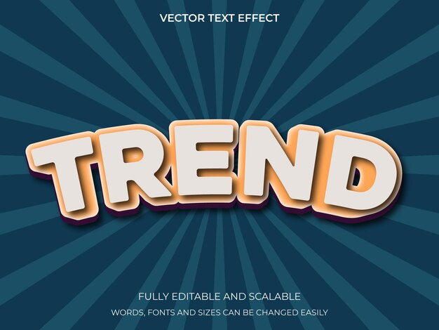 Trend  3d editable text effect