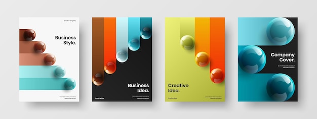 Trendy 3D spheres presentation layout set