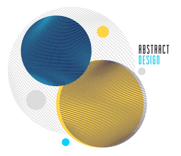trendy abstract vector background, dotted circles composition, particles array flow textures, modern abstract template for banners posters or ads.