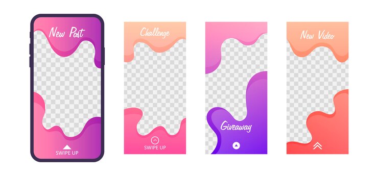 Vector trendy editable template for social networks stories. design backgrounds for social media.