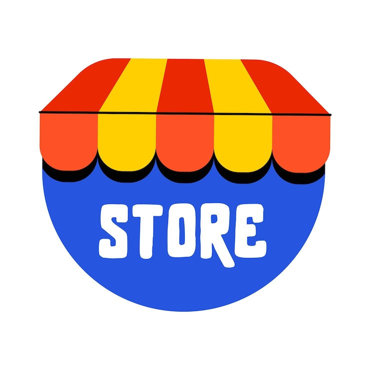 Vector trendy flat sticker of store typography