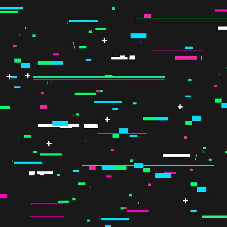 Vector trendy glitched geometric line style background card vector