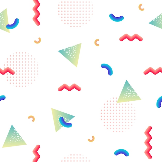 Trendy Neo Memphis background. Geometric seamless pattern