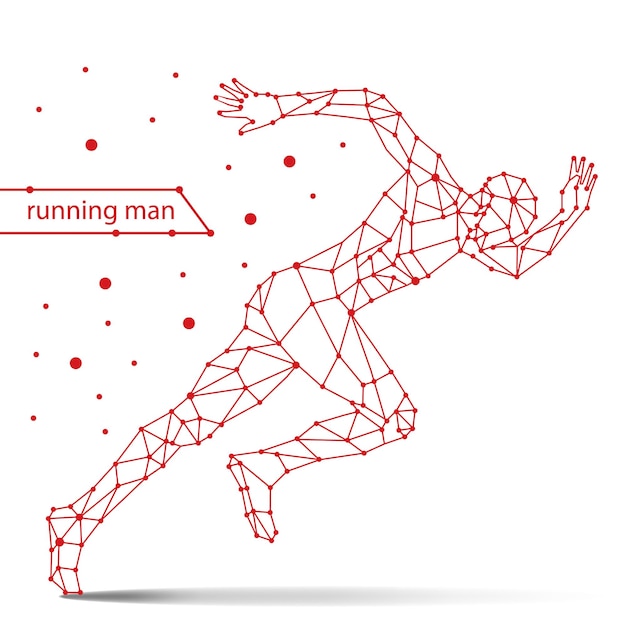 trendy stylized illustration movement running man line vector silhouette of running man