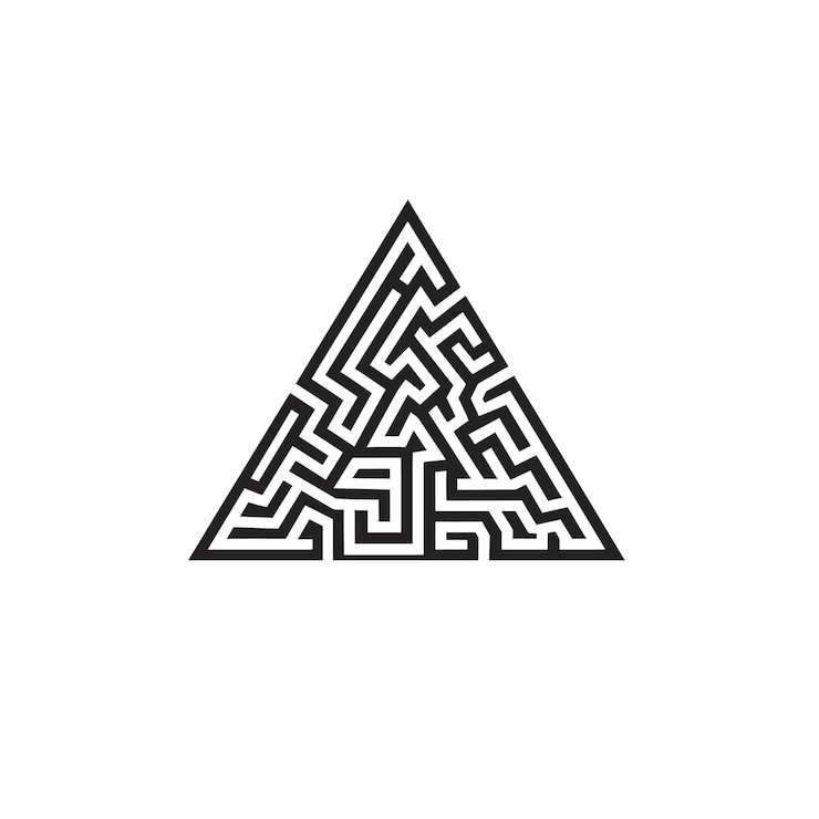 Vector triangle maze puzzle