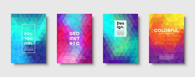 Triangle polygonal abstract background colorful gradient design low poly shape banner vector