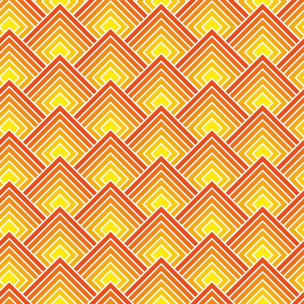 triangles seamless geometric pattern in shades of orange and yellow wallpaper