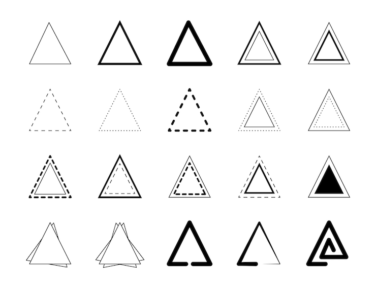 Triangles shape collection Vector design
