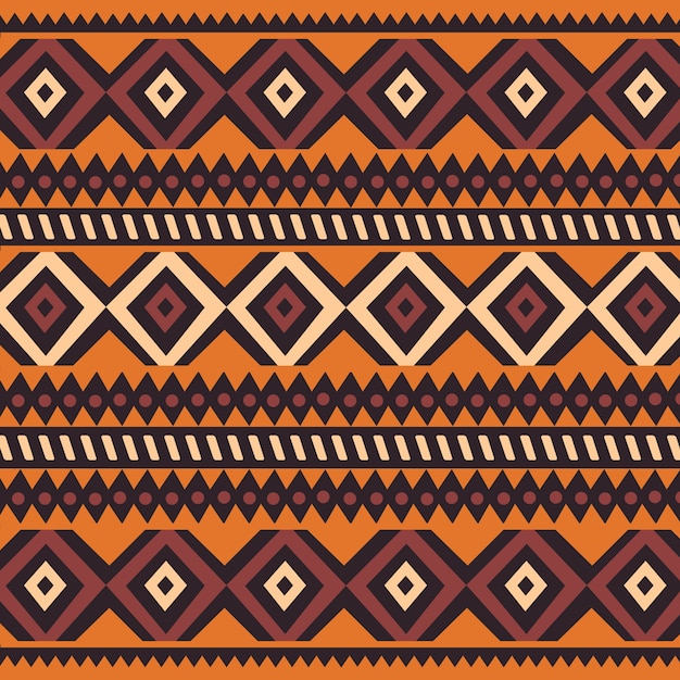 Tribal ethnic colorful bohemian pattern with geometric elements, African mud cloth, tribal design