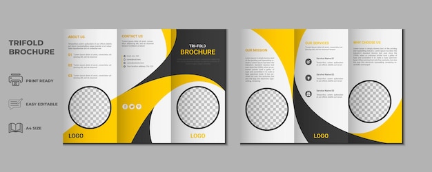 Trifold brochure proposal Flyer cover page three fold layout company profile presentation design