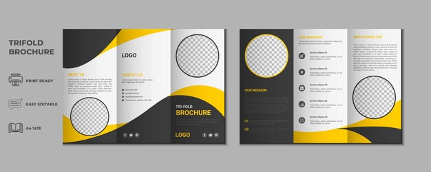 Trifold brochure proposal Flyer cover page three fold layout company profile presentation design