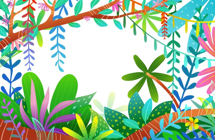 Vector tropical jungle forest background wallpaper design