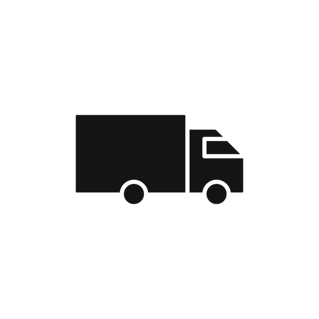 Truck icon set courier delivery truck vector symbol fast shipping and distribution service lorry sign