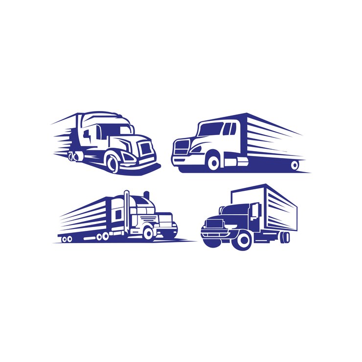Vector truck trailer logo transportation - inspiration vector van