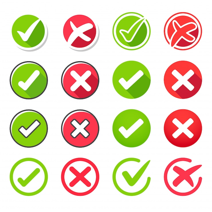Vector true and false icon set