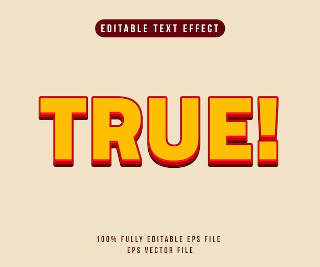 true editable text effect style