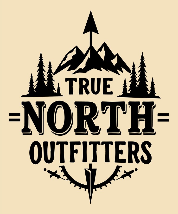 True North Outfitters typography tshirt vector design templates