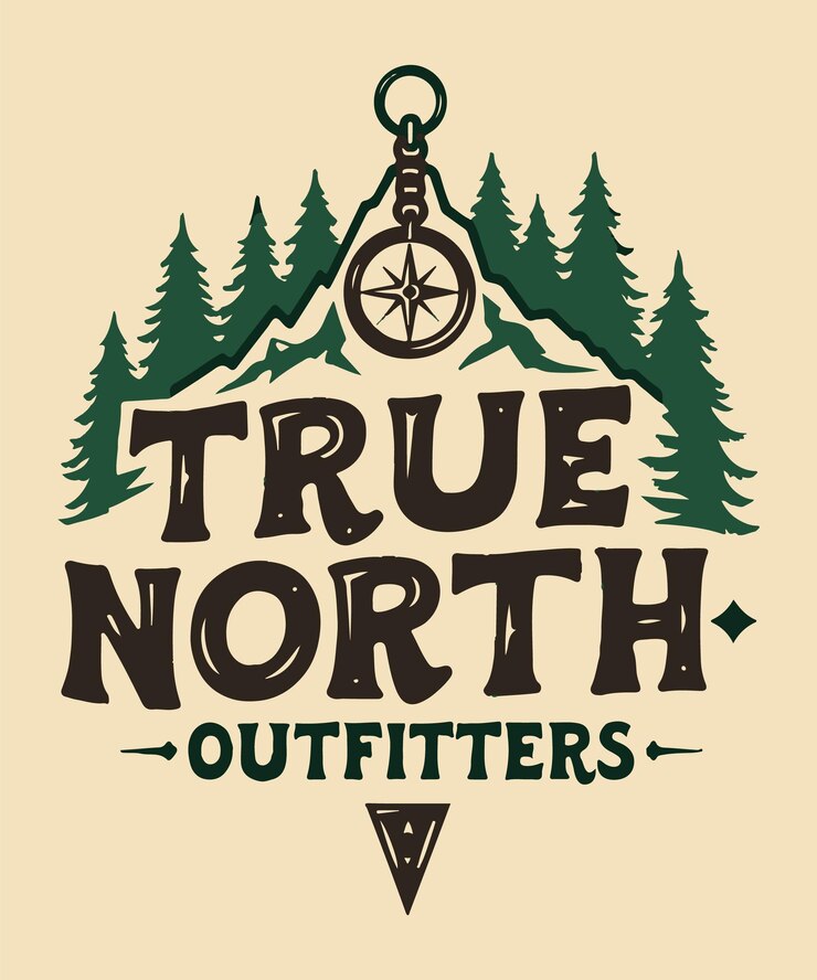 True North Outfitters typography tshirt vector design templates