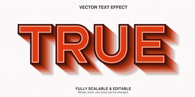 true text effect editable and soft text style