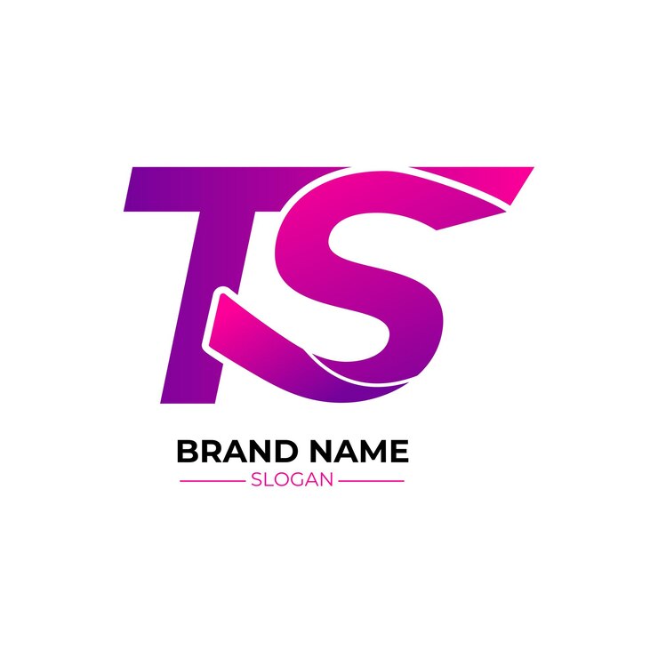Vector ts st letter design logo logotype unique with gradient brand design