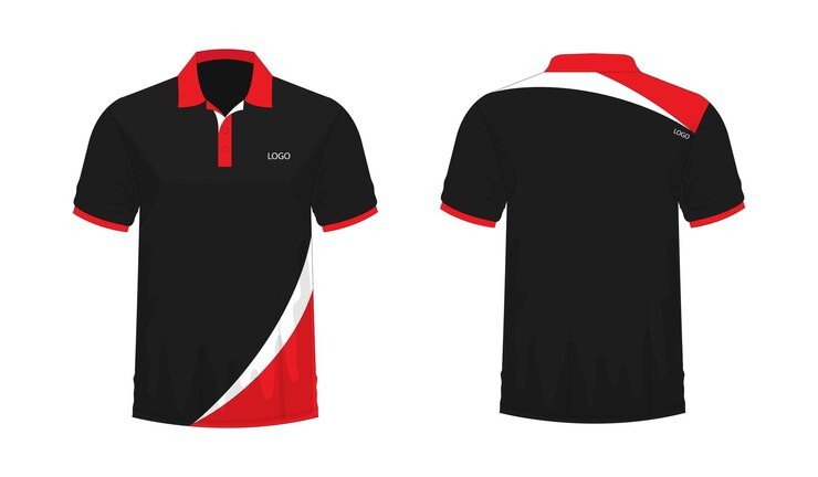 Tshirt Polo red and black template for design on white background Vector illustration eps 10