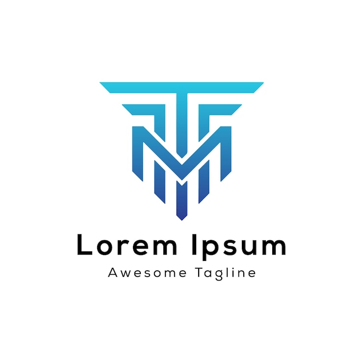 Vector ttm letter initial logo design icon