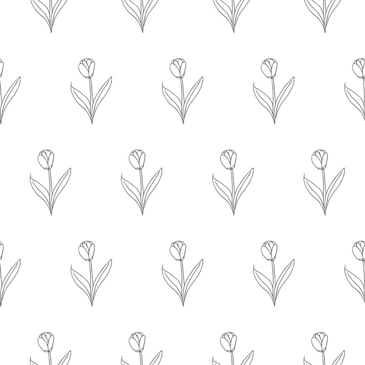 Tulip seamless vector pattern