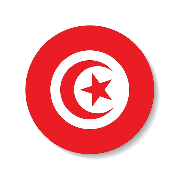 Tunisia circle flag icon computer vector illustration design