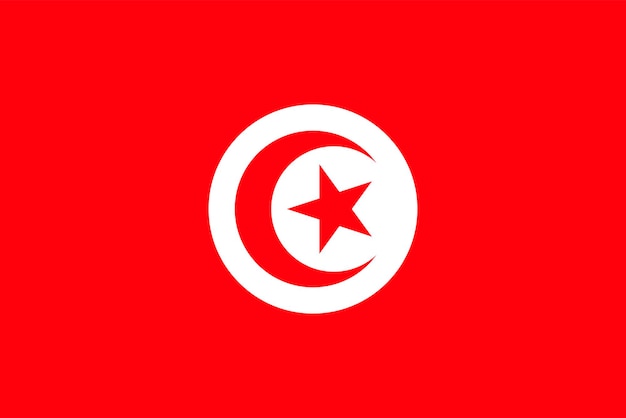 Tunisia flag official colors and proportion Vector illustration