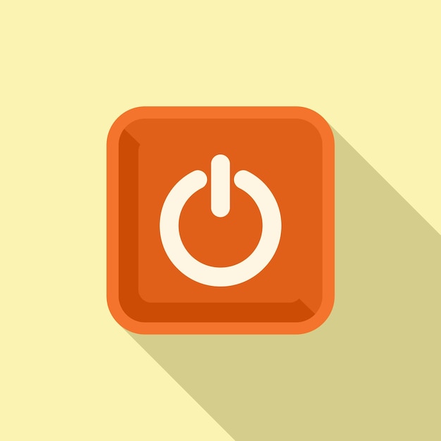 Turn off button icon flat vector Window computer Sticker dialog