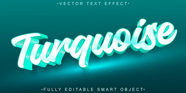 turquoise vector fully editable smart object text effect