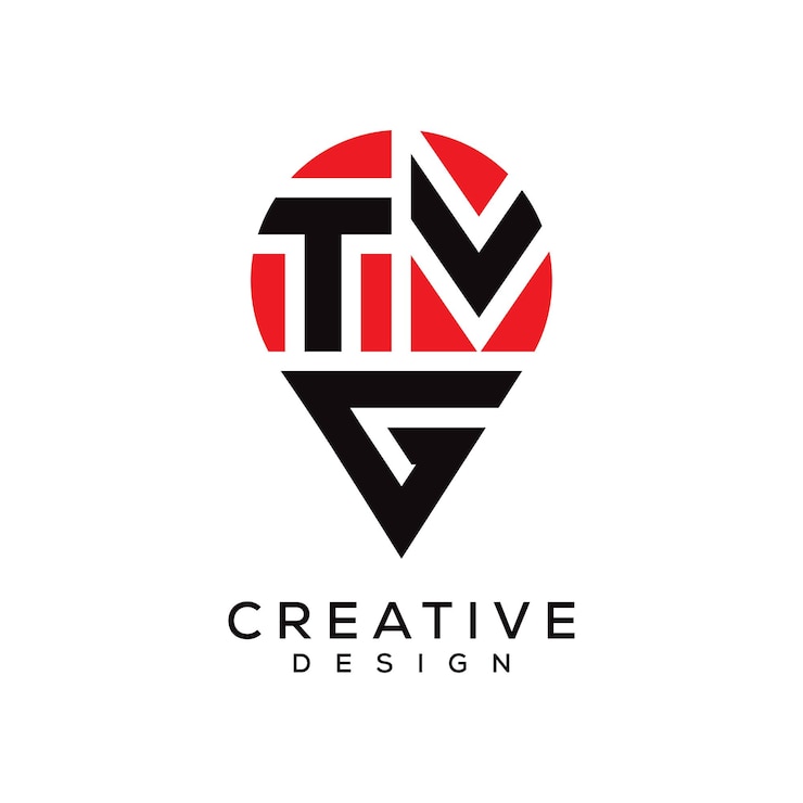 Vector tvg letter location shape logo design