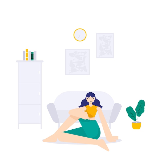 Twisting Saga Pose for yoga Illustration