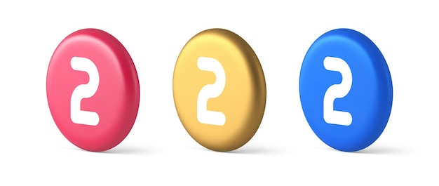two character button numeral cyberspace calculation service 3d realistic icons