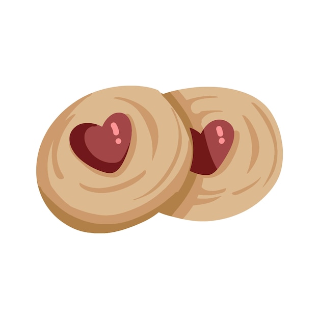 Two Delicious HeartShaped JamFilled Cookies