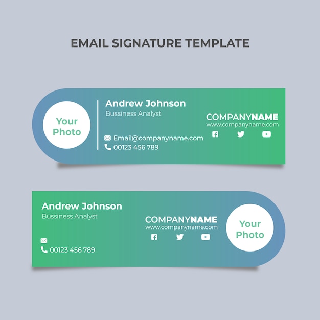 Two Green Blue Email Signature