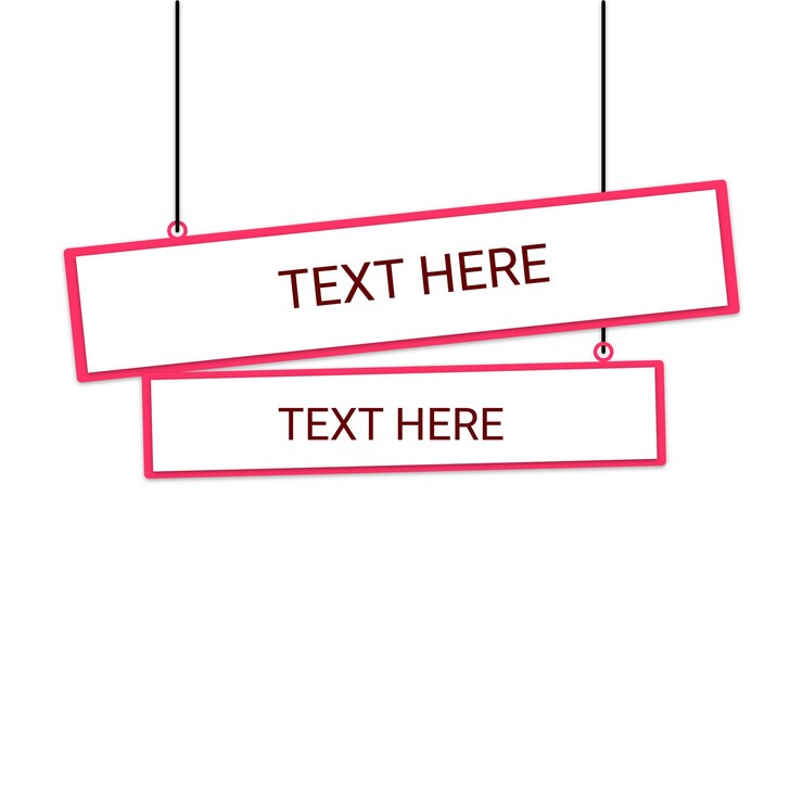 Vector two signs with the text here on them