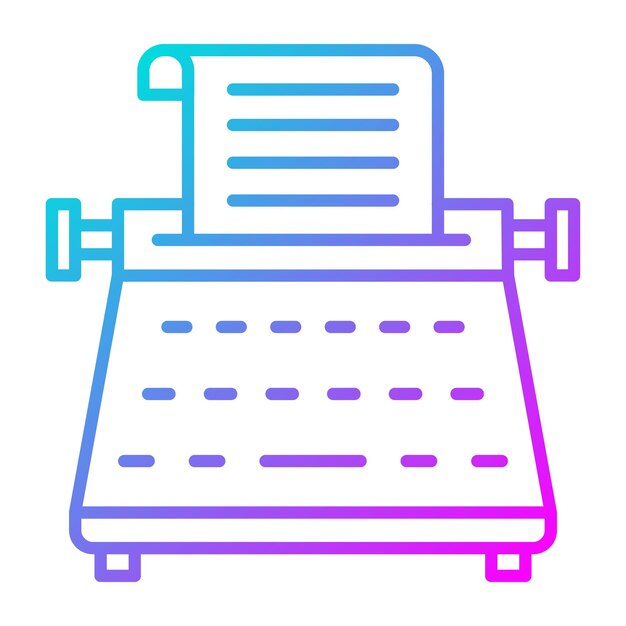 typewriter vector icon can be used for library iconset