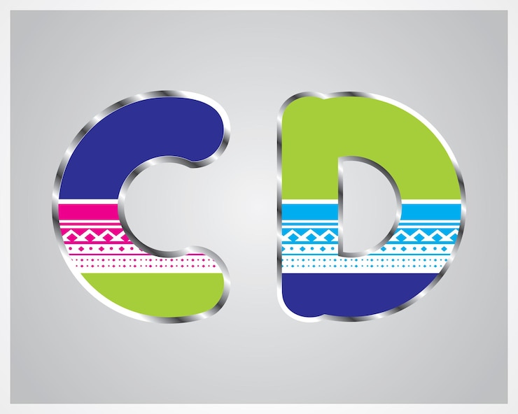 Vector typography colorful pattern alphabet letters a to z
