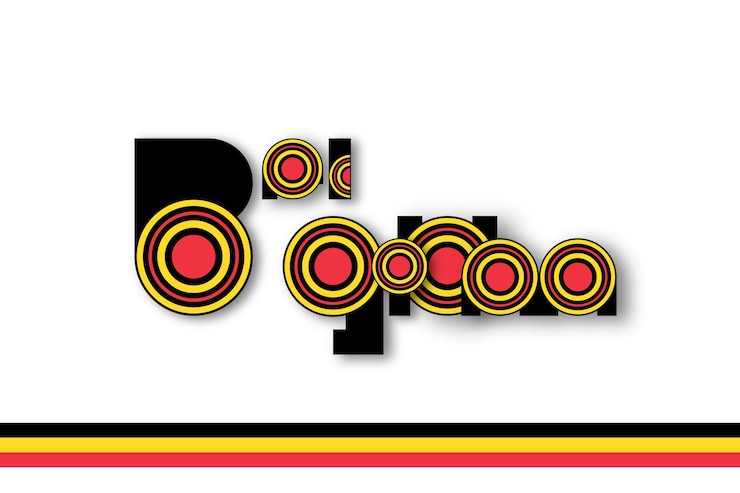 Vector typography surround band belgium flag colors