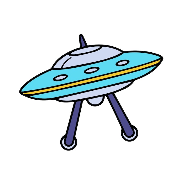 ufo line color icon design