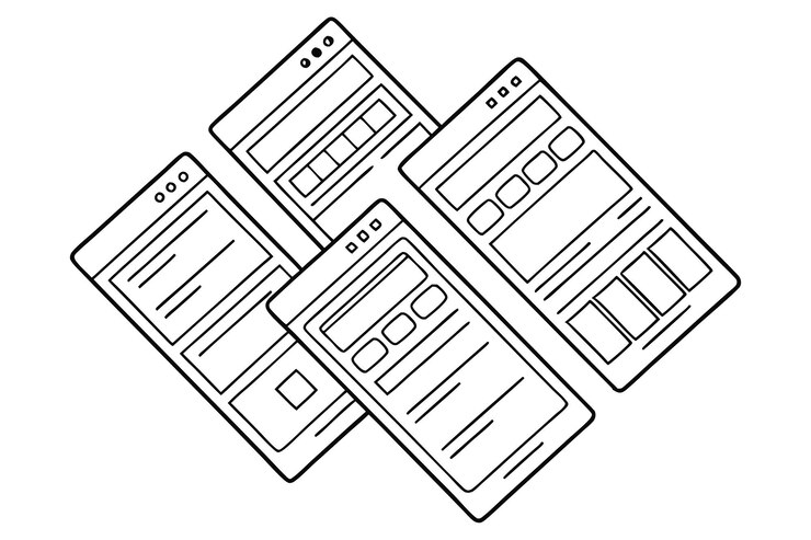 Vector ui ux wireframe concept