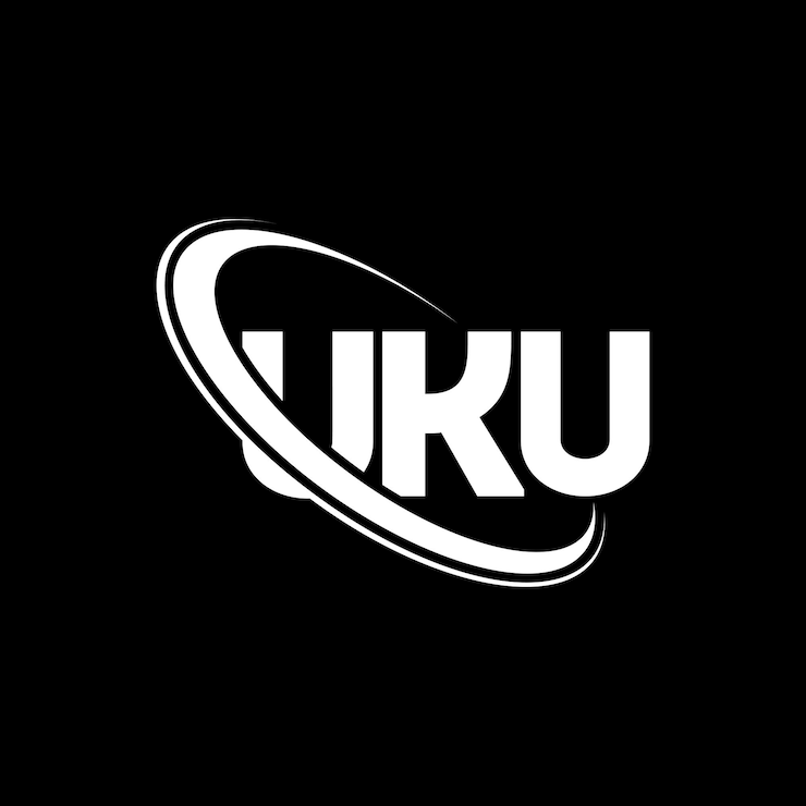 Vector uku logo uku letter uku letter logo design initials uku logo linked with circle and uppercase monogram logo uku typography for technology business and real estate brand